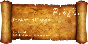 Pinker Ágnes névjegykártya